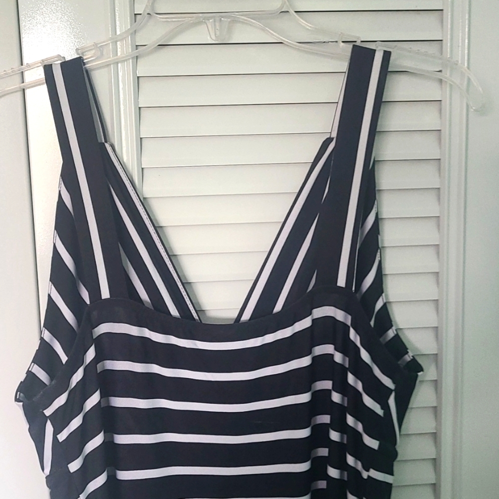 SPRING style. Vneck, tank style, striped maxi dress. Dress up or down!